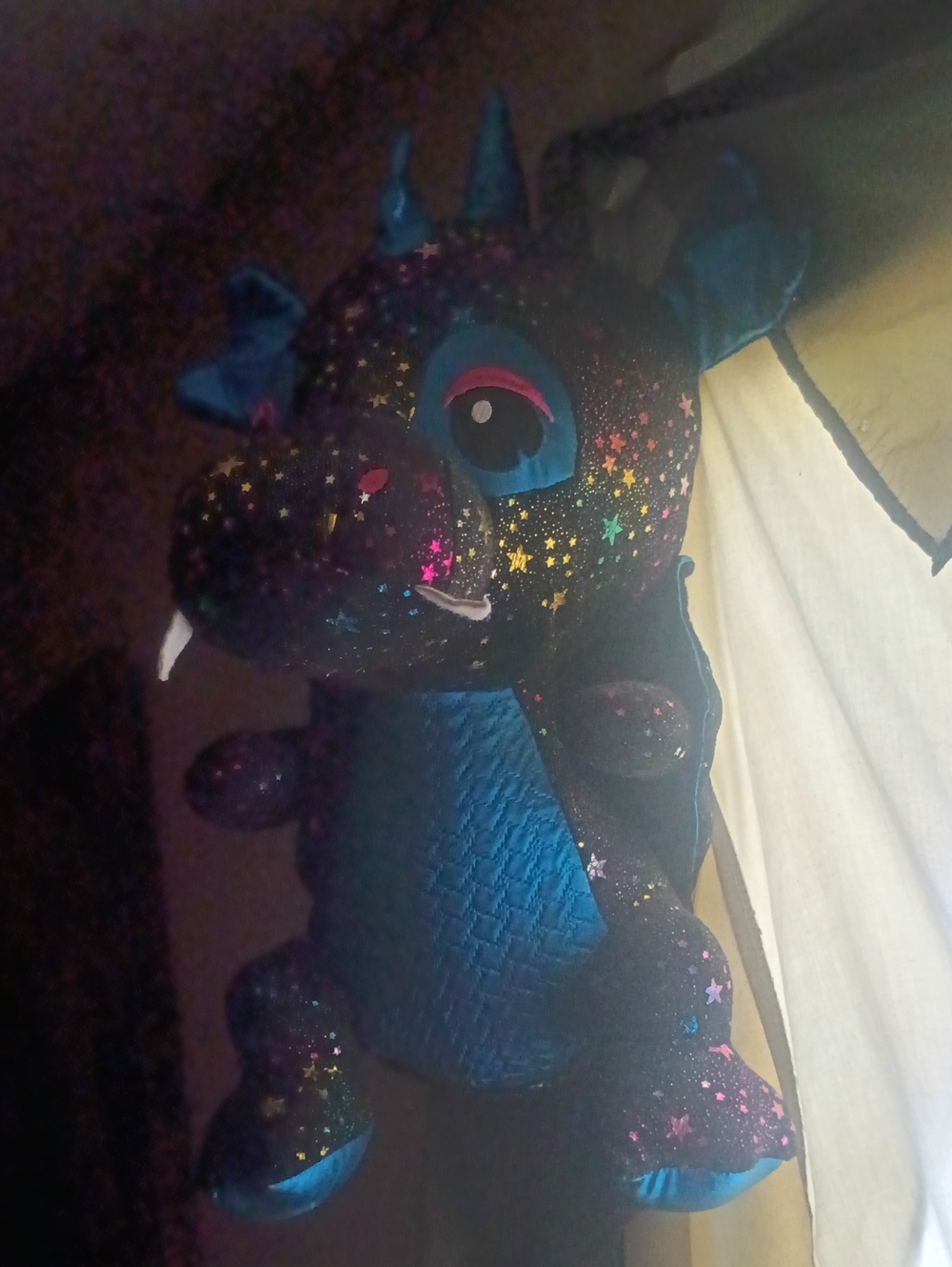 Sparkle Starry Black & Blue Dragon Plush Stuffed Animal